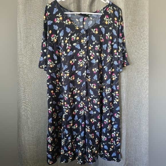Um & Company 90s Fruit Romper Short Sleeve Corset Back Button Down Size L - Picture 1 of 5
